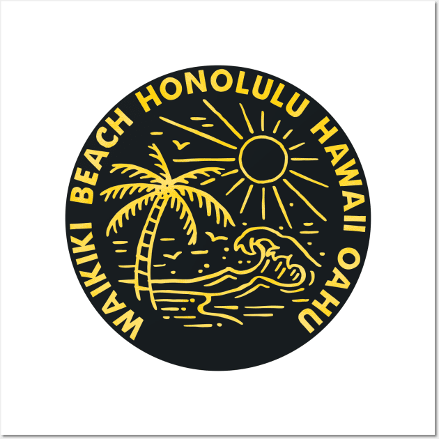 Waikiki Beach Oahu Hawaii Surfing Ocean Surfing Travel Wall Art by heybert00